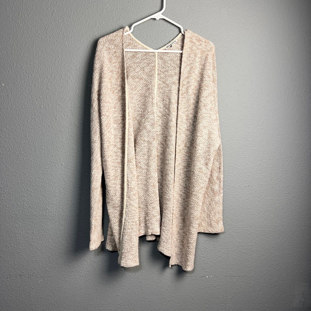 American Eagle Outfitters Oatmeal Marl Textured Open Front Cardigan XL Oversized